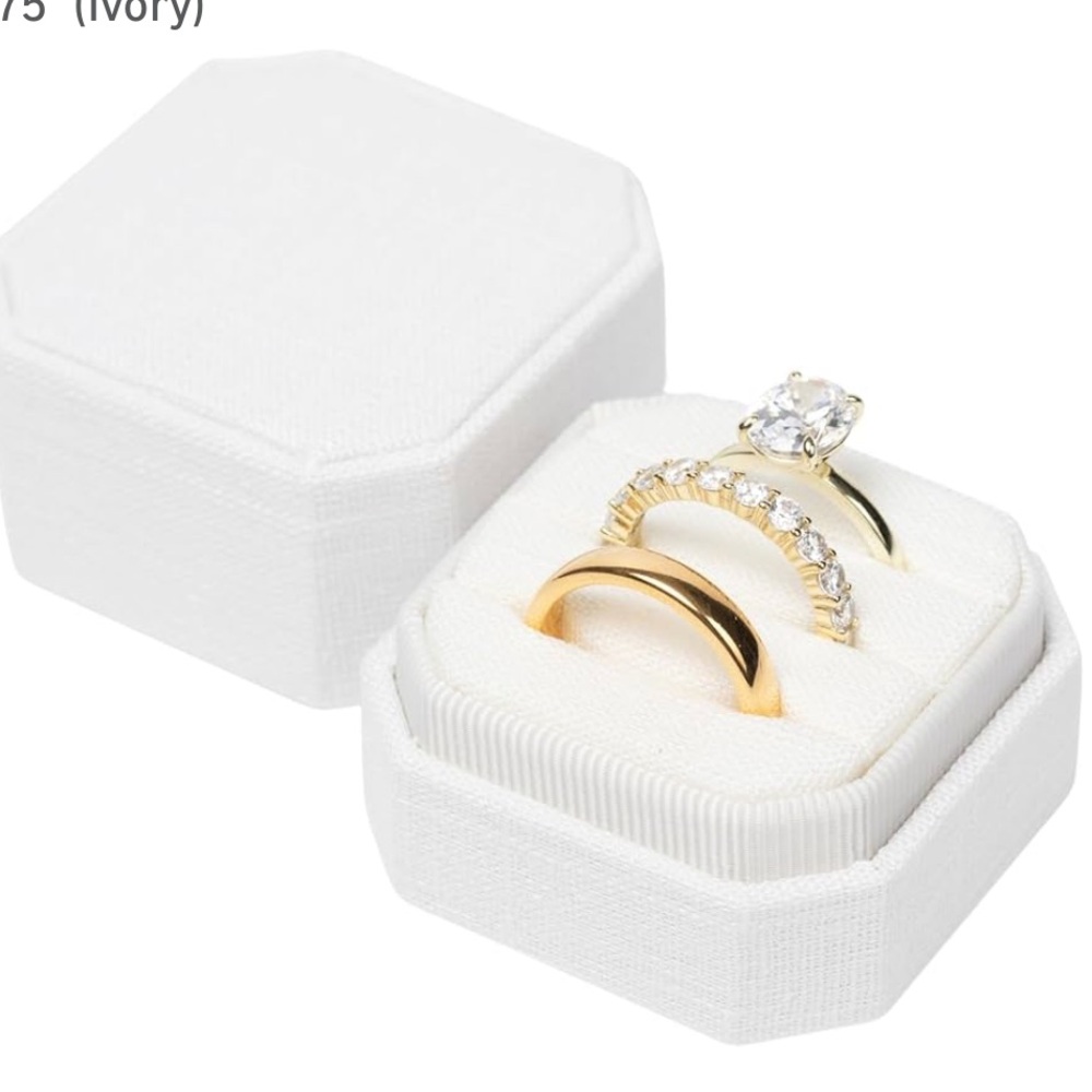 Ivory Linen Wedding Ring Box